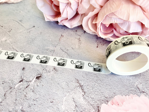 Black Vintage Camera Washi Tape