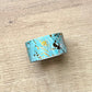 Turquoise and Gold Abstract with Gold Foil Feather Washi Tape