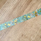 Turquoise and Gold Abstract with Gold Foil Feather Washi Tape