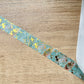Turquoise and Gold Abstract with Gold Foil Feather Washi Tape