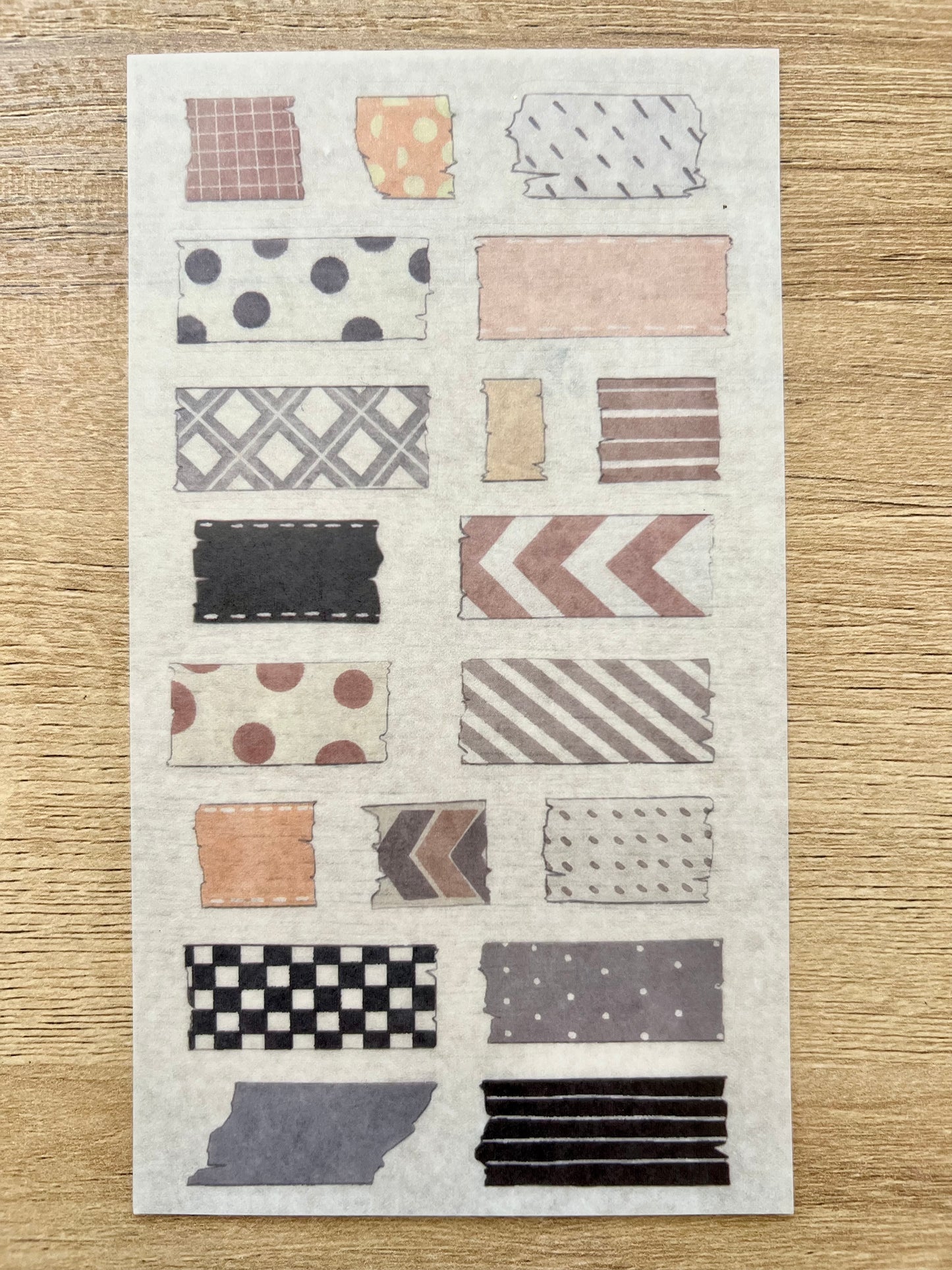 Rainbow Patterned Clear Tape Planner Stickers - Set of 15