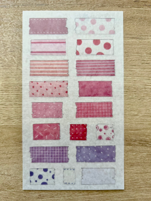 Rainbow Patterned Clear Tape Planner Stickers - Set of 15