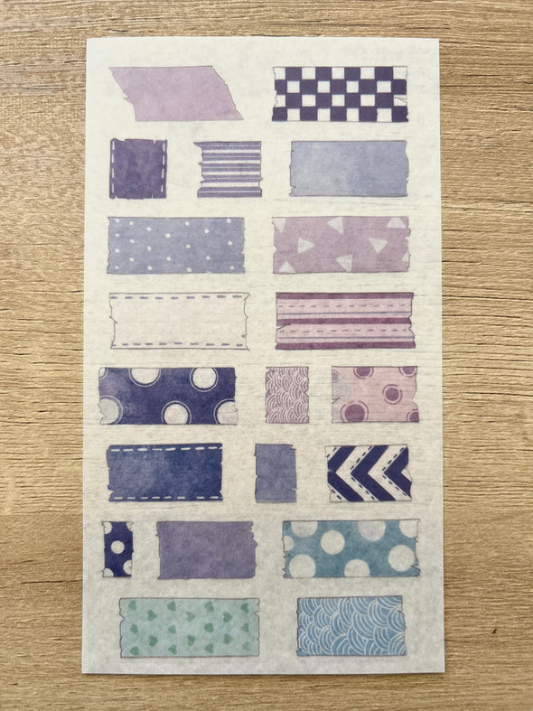 Rainbow Patterned Clear Tape Planner Stickers - Set of 15
