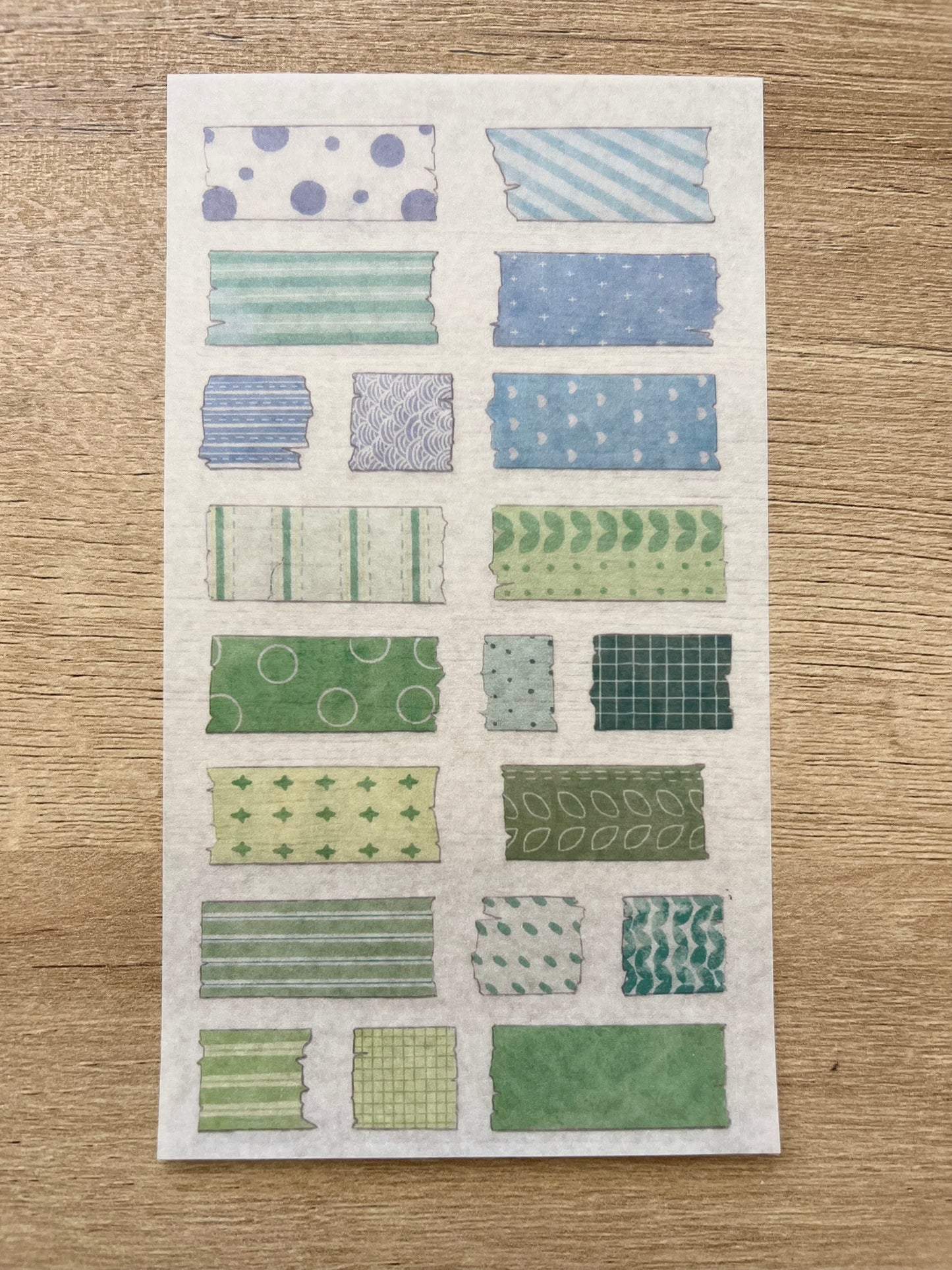 Rainbow Patterned Clear Tape Planner Stickers - Set of 15
