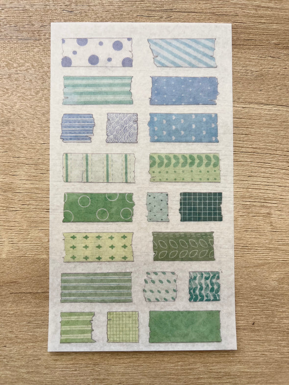 Rainbow Patterned Clear Tape Planner Stickers - Set of 15