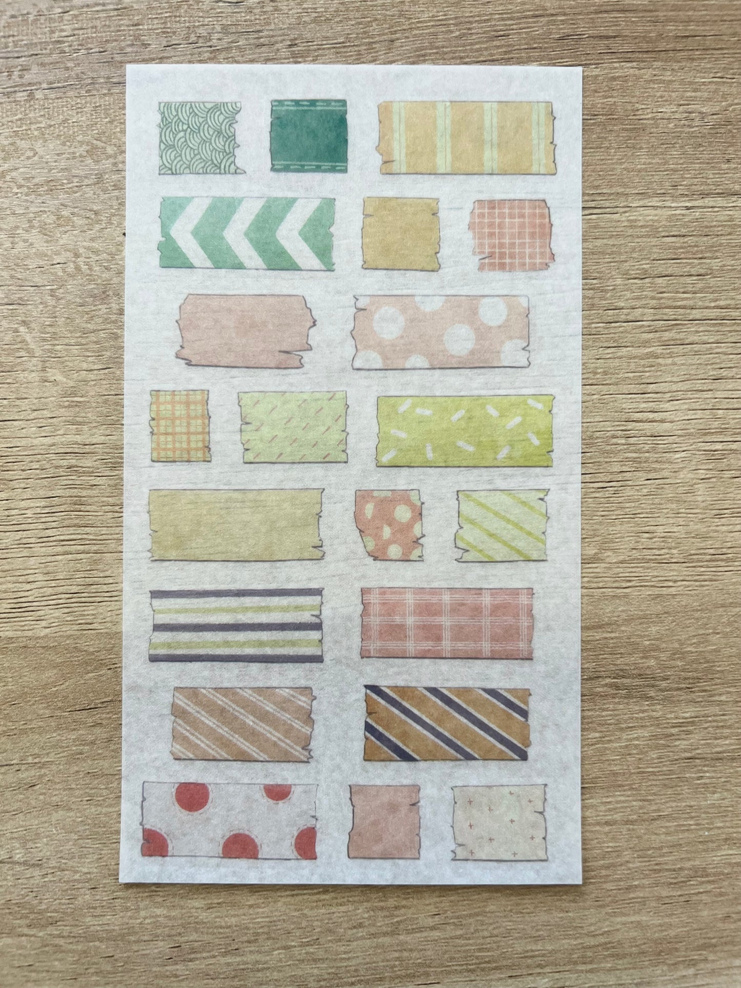 Rainbow Patterned Clear Tape Planner Stickers - Set of 15