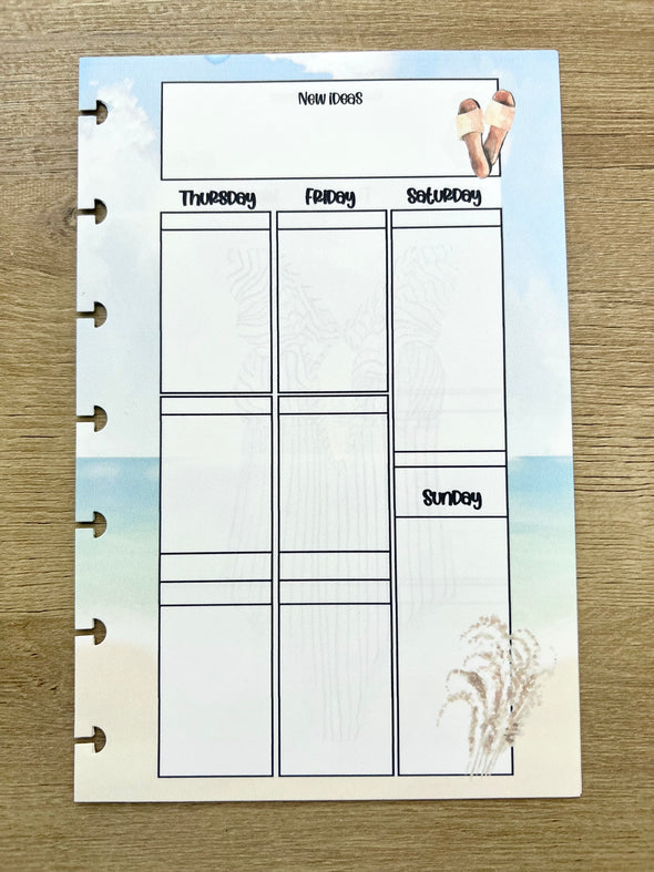Summer Getaway Collection Planner Weekly Inserts