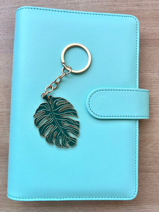 Monstera Enamel Planner Charm Keychain