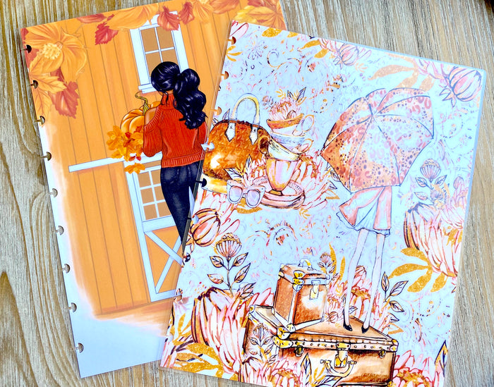 Set of 2 - Autumn Fall Spice Collection Planner Dashboard
