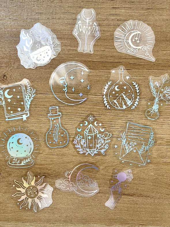 Mystical Moon Holographic Clear Die Cuts