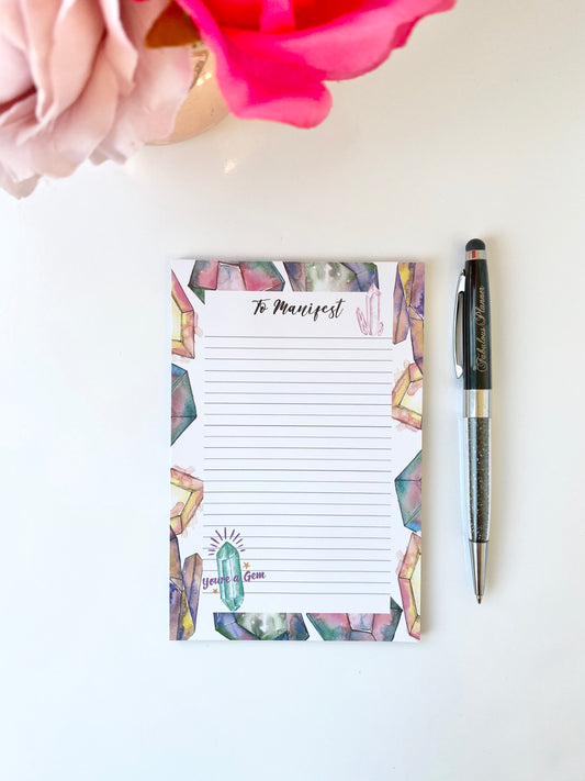 To Manifest Crystals Notepad