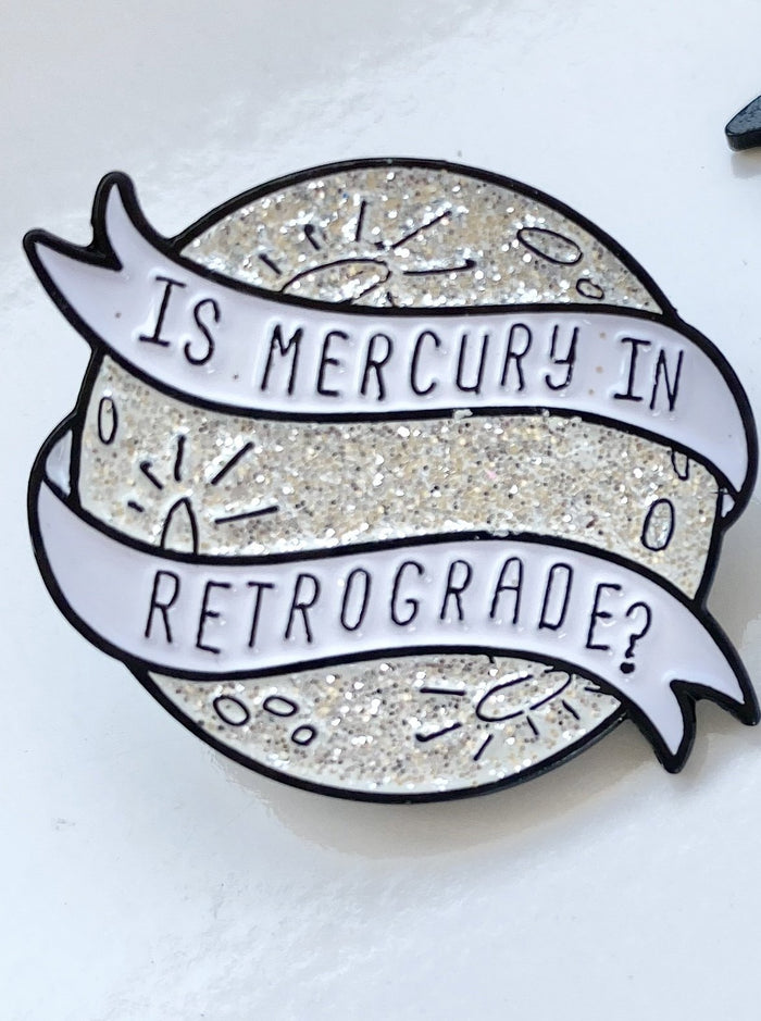 Mercury Retrograde enamel pin