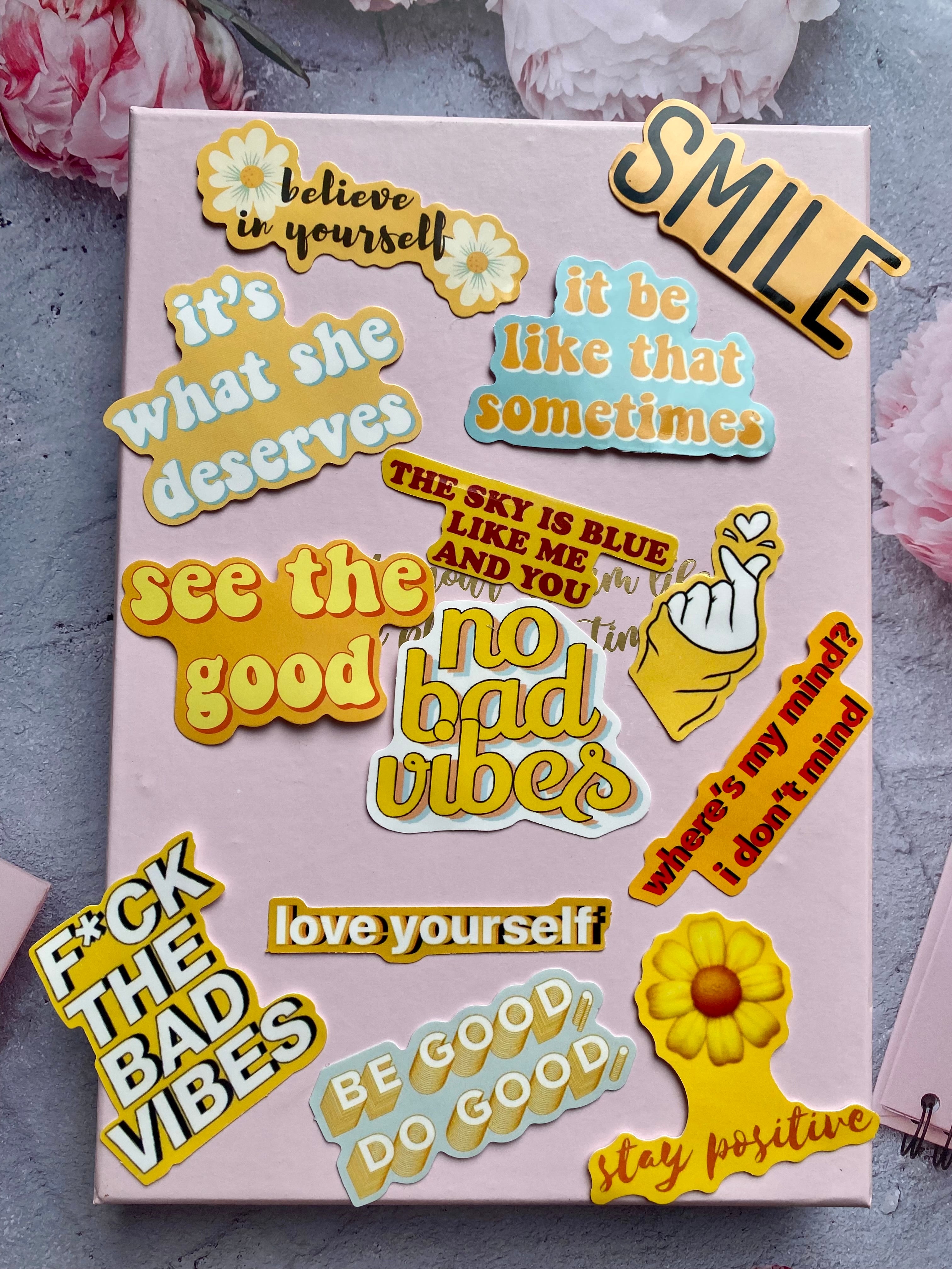Vision Board Die Cuts with Motivational Quotes Stickers Set – The