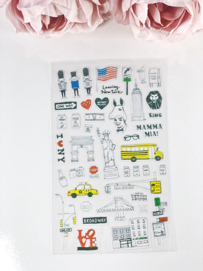 New York City Clear Stickers - 1 Sheet