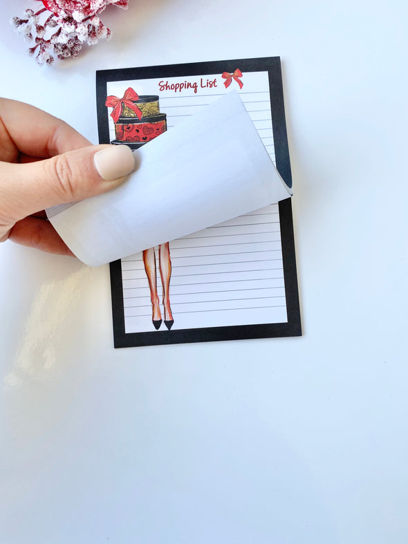 Luxury Holiday Shopping List Notepad Memo Pad