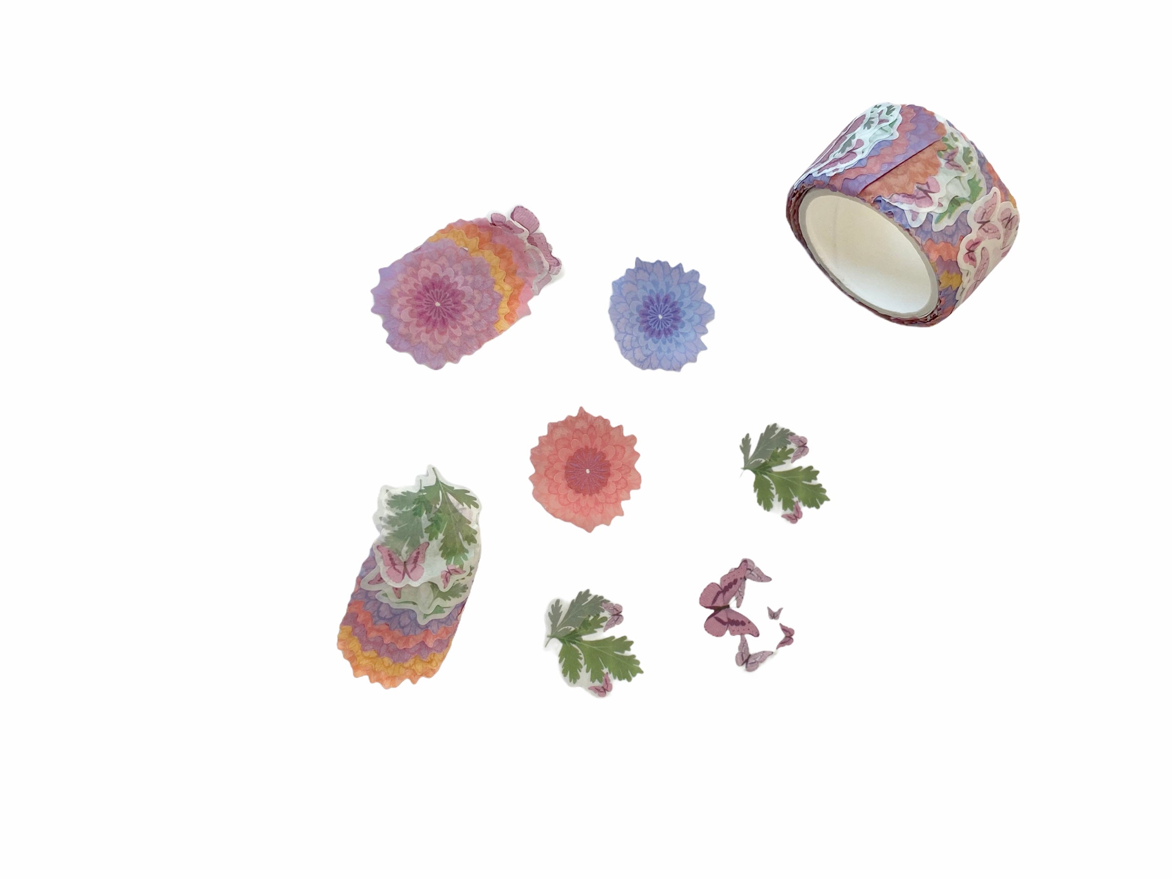Floral Cascade Washi Tape Sticker Set (GILDED)