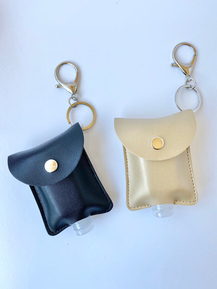 Sanitizer Faux Leather Keychain