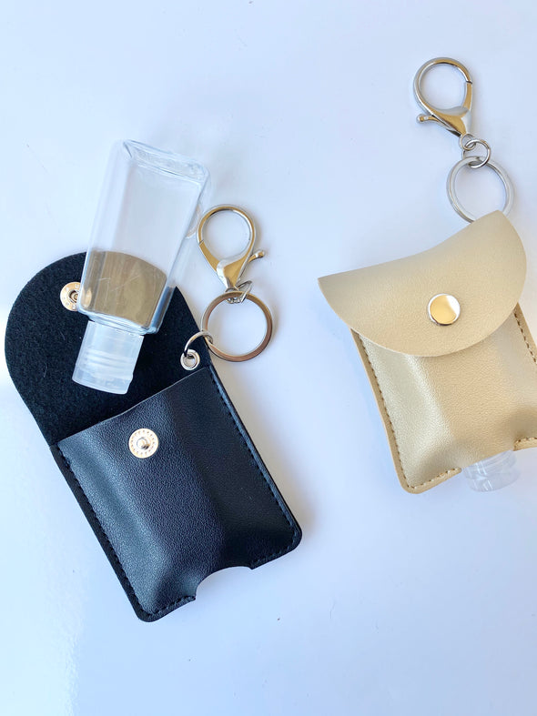 Sanitizer Faux Leather Keychain