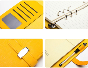 Faux Leather Colorful Ring Planner