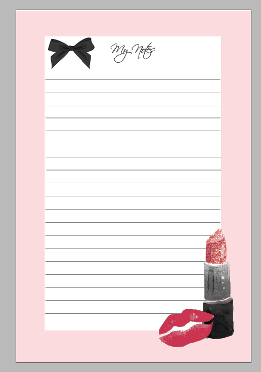 Lipstick Notepad Memo Sticky Notes