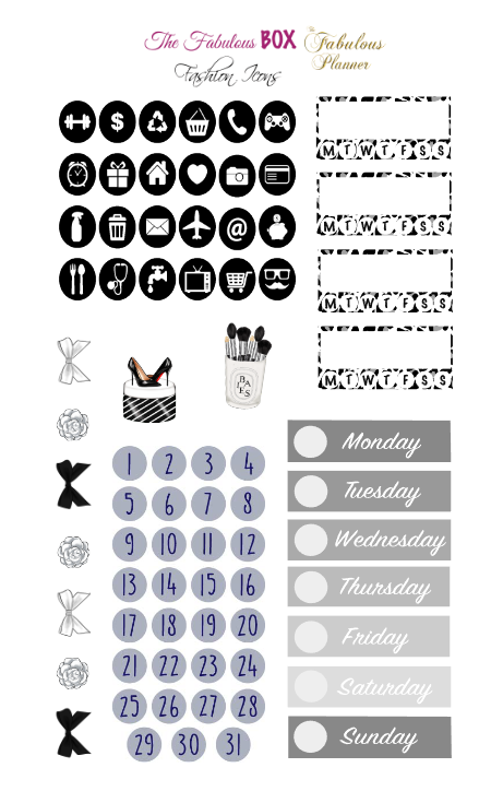 Fashion Icons Sticker Set - 3 Sheets
