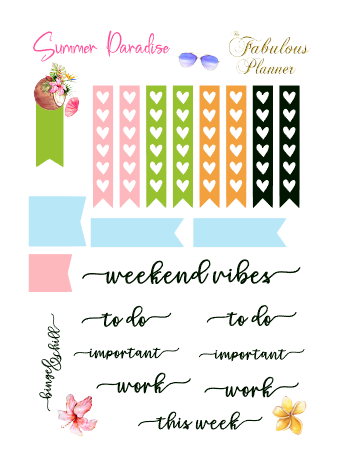 Summer Paradise Sticker Kit - 3 Sheets
