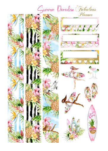 Summer Paradise Sticker Kit - 3 Sheets