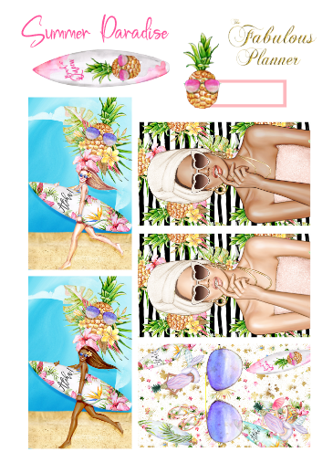Summer Paradise Sticker Kit - 3 Sheets