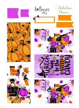 Halloween Kitty Sticker Set - 4 Sheets