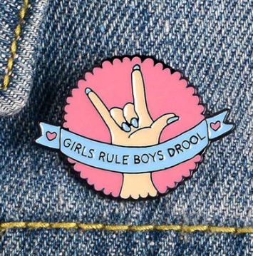 Girls Rules Enamel Pin