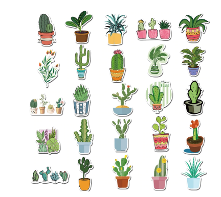 House Plants Die Cut Stickers