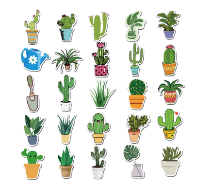 House Plants Die Cut Stickers