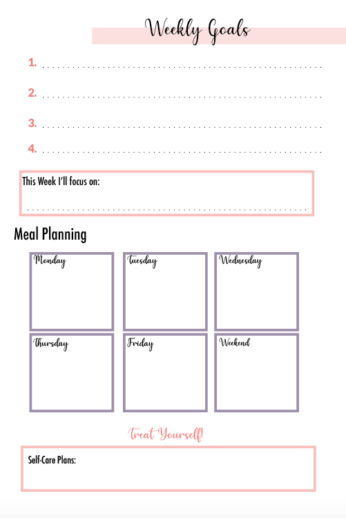 Instant Download Undated A5 Weekly Planner Vertical + Self-Development