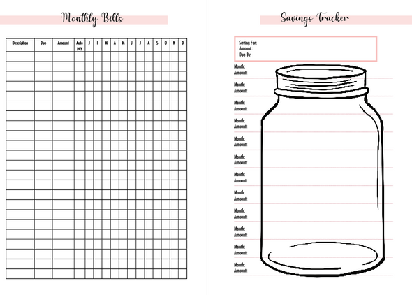Instant Download Undated A5 Weekly Horizontal Planner