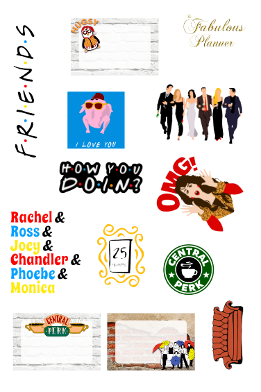 3 Sheets Friends TV Show Stickers