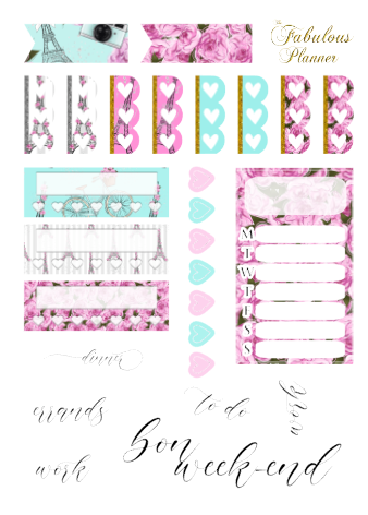 Spring in Paris Matte Stickers Kit - 4 Sheets