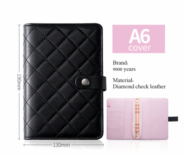 Black with Coloful Interior Ring Planner - Medium