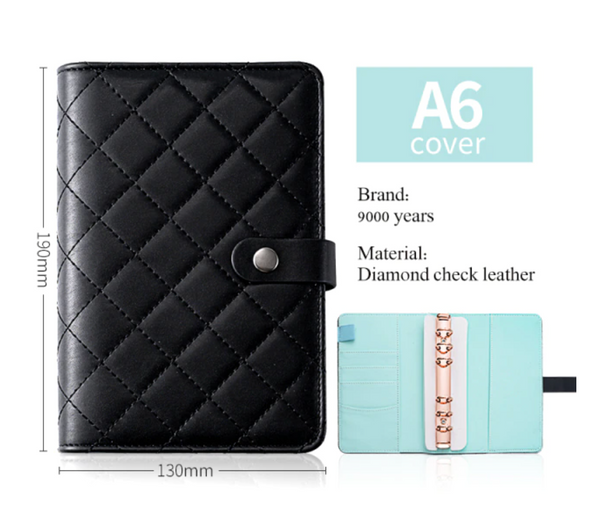 Black with Coloful Interior Ring Planner - Medium