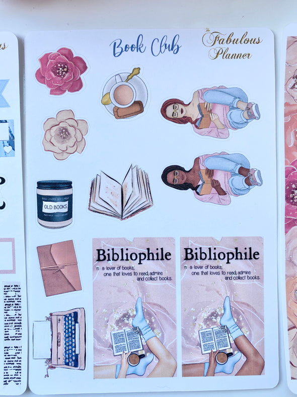 The Book Club Stickers - 3 Sheets