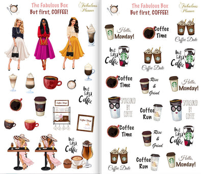 Coffee Addicted Matte Stickers- 2 sheets