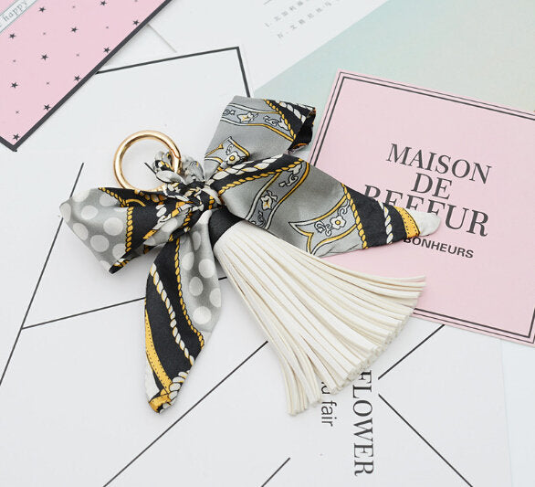 Faux Leather Tassel Scarf Keychain