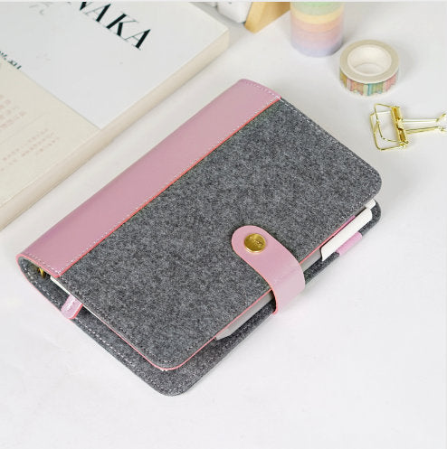 Felt With Pu Leather Ring Planner