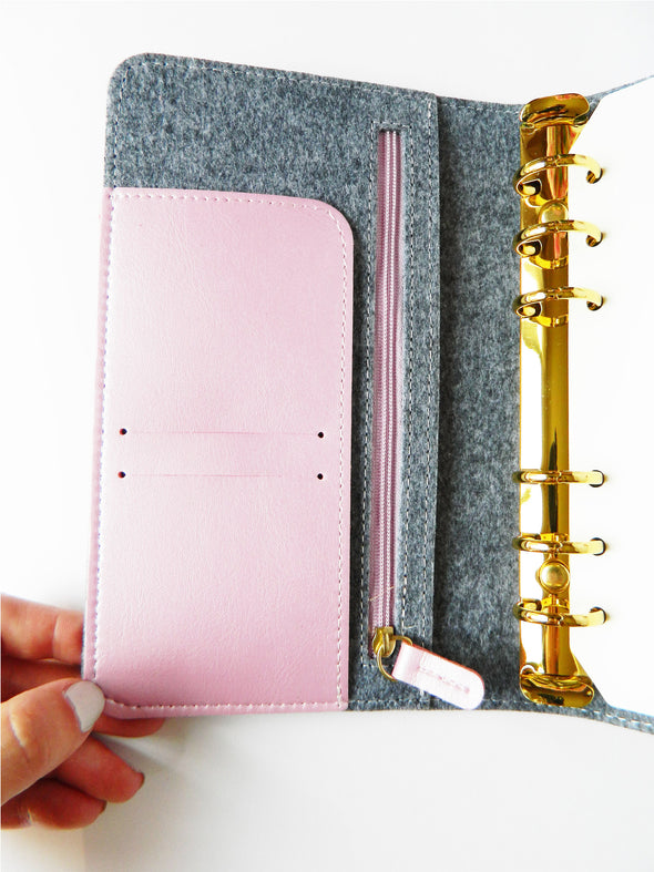Felt With Pu Leather Ring Planner