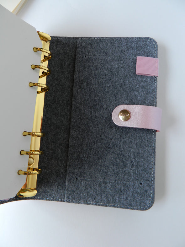 Felt With Pu Leather Ring Planner