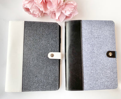 Felt With Pu Leather Ring Planner