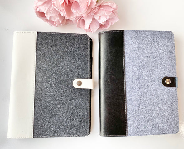 Felt With Pu Leather Ring Planner