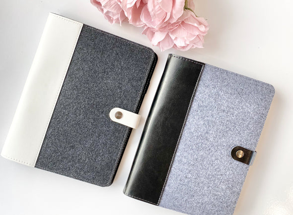 Felt With Pu Leather Ring Planner