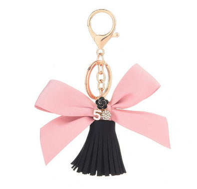 Genuine Leather Bow Keychain/ Bow Flower
