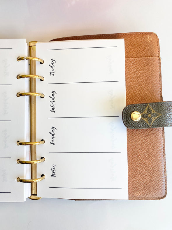 Minimalist Planner Weekly Inserts