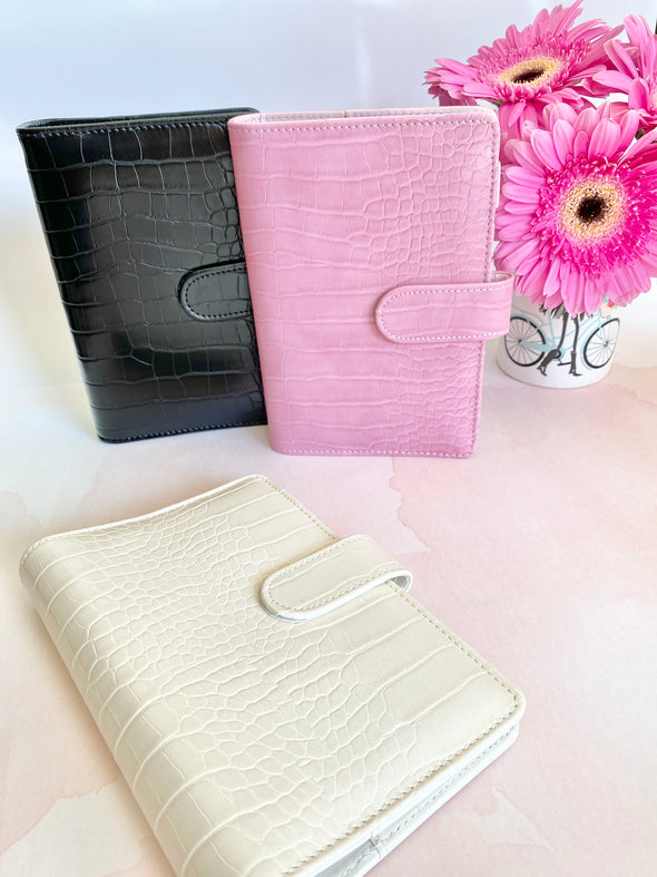 Croco Faux Leather Ring Planner